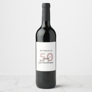 ピンクブラック50と素晴らしい50誕生日 ワインラベル