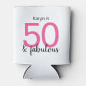 ピンクブラック50と素晴らしい50誕生日 缶クーラー (正面)