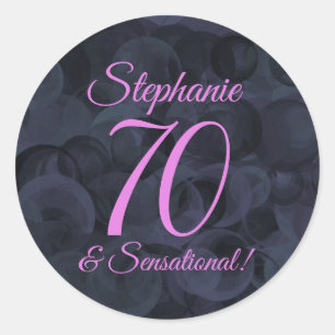 ピンクブラック70とセンセーショナルな誕生日の支持 ラウンドシール