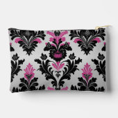 ピンクブラック&シルバーダマスクスタイル アクセサリーポーチ (裏面)