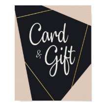 ピンクブラック&金ゴールドジオメトリカード&ギフト