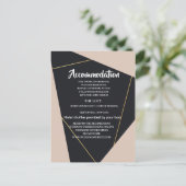 ピンクブラック&金ゴールド幾何学宿泊施設 案内ポストカード (スタンド正面)