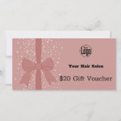 ピンクブラックQRコードサロンノートギフト券カード (正面)