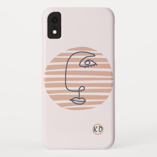 ピンクブラッシュ幾何学モダンアート Case-Mate iPhoneケース (裏面)