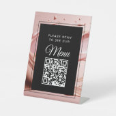 ピンクブラッシュQRコード デジタルメニュー 台座サイン (正面)