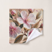 ピンクブランチバスタオル バスタオルセット (ウォッシュタオル)