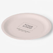 ピンクブランドのカスタムビジネスロゴプロモーション ペーパープレート (アングル)