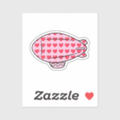 ピンクブリンプバルーン赤いハートパターカスタムン シール (シート)