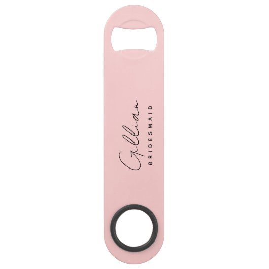 ピンクブリーズメイドミニマリストスクリプトボトルオープナー スピード栓抜き (正面)