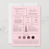 ピンクブリーズメイド提案&メイド・オブ・オーナー（花嫁付き添い人）カード 招待状 (正面)