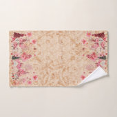 ピンクブルガンディクリームホリデーヴィレッジ ハンドタオル (ハンドタオル)