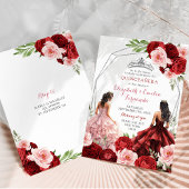 ピンクブルガンディレッドツイン王室のプリンセス15アニョス 招待状