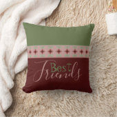 ピンクブルゴーニュとグリーン クッション (ブランケット)