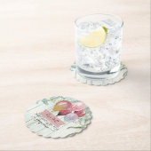 ピンクブルゴーニュバルーンウッド素朴ベビーガールシャワー ペーパーコースター (インサイチュ)