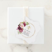 ピンクブルゴーニュフローラガール1st誕生日とバプテスマ フェイバータグ (インサイチュ)