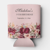 ピンクブルゴーニュフローラ女子50誕生日 缶クーラー (裏面)