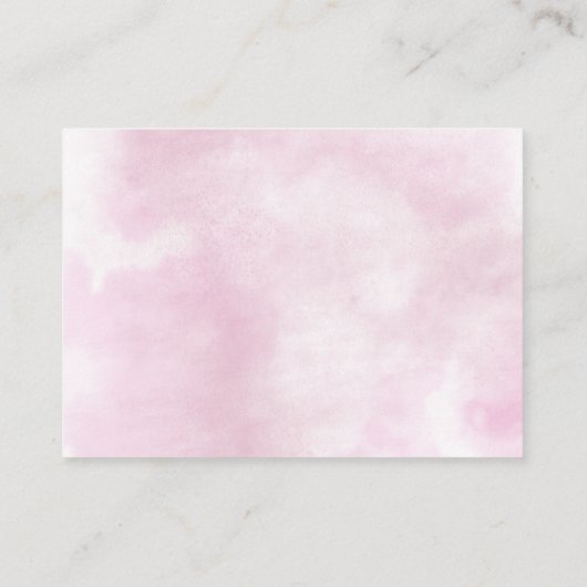 ピンクブルゴーニュフローラ赤ちゃんシャワー予約リクエスト エンクロージャーカード (裏面)