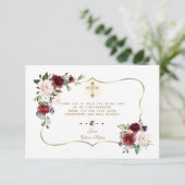 ピンクブルゴーニュフローラ金ゴールドクロス確認 サンキューカード (スタンド正面)