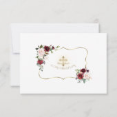 ピンクブルゴーニュフローラ金ゴールドクロス確認 サンキューカード (裏面)