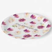 ピンクブルゴーニュ水カラーフローラ ペーパープレート (アングル)