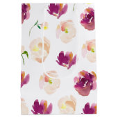 ピンクブルゴーニュ水カラーフローラ ミディアムペーパーバッグ (裏面)