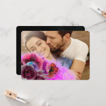 ピンクブルゴーニュ水彩フローラ2枚結婚の写真