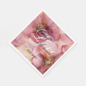 ピンクブルゴーニュ赤面フローララヴ結婚ズ スタンダードランチョンナプキン (角)