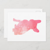 ピンクブルドフランスのッグアカフレンチ ポストカード (正面/裏面)