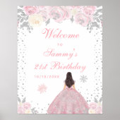 ピンクブルネットヘアガールバースデーパーティーへようこそ ポスター (正面)