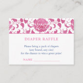 ピンクブルーおむつラッフルチノワジェリーベビーシャワー エンクロージャーカード (正面)