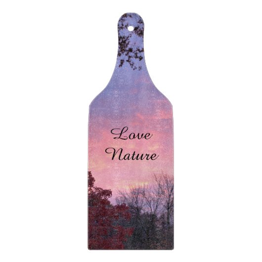 ピンクブルーかわいらしサンセットカットボード カッティングボード (正面)