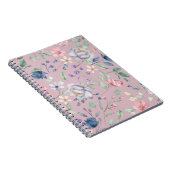 ピンクブルーとイエローのフローラ紫 ノートブック (右側)