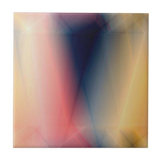 ピンクブルーとイエローの抽象芸術 タイル (正面)