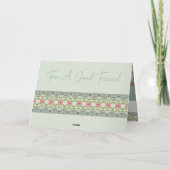 ピンクブルーとティール（緑がかった色）グリーン折りグリーティングカード カード (裏面)