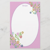 ピンクブルーとパープルのフローラアクセント 便箋 (正面)