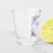 ピンクブルーとパープルのフローラ花嫁ショットグラス ショットグラス (左)