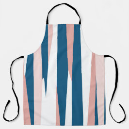ピンクブルーとホワイト抽象芸術 エプロン