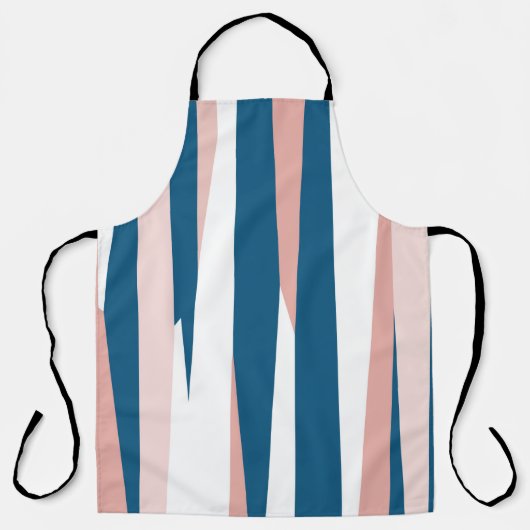 ピンクブルーとホワイト抽象芸術 エプロン (正面)