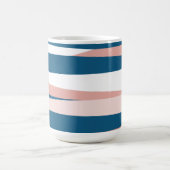 ピンクブルーとホワイト抽象芸術 コーヒーマグカップ (中央)