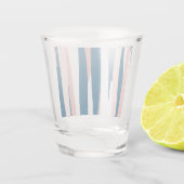 ピンクブルーとホワイト抽象芸術 ショットグラス (裏面)