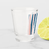 ピンクブルーとホワイト抽象芸術 ショットグラス (左)