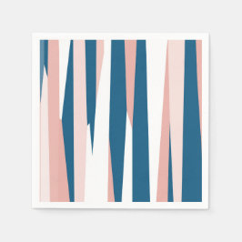 ピンクブルーとホワイト抽象芸術 スタンダードカクテルナプキン