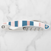 ピンクブルーとホワイト抽象芸術 ソムリエナイフ (正面)