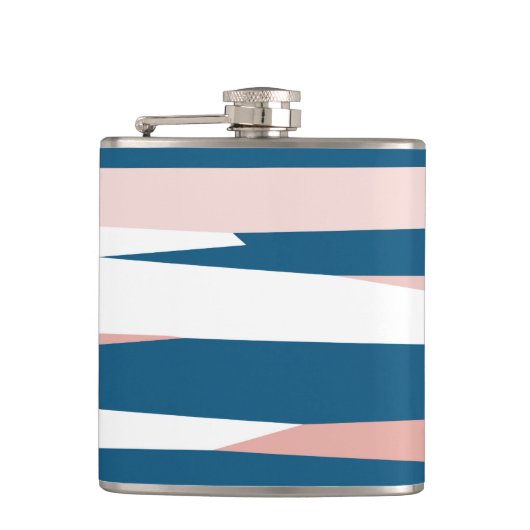 ピンクブルーとホワイト抽象芸術 フラスク (正面)