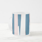 ピンクブルーとホワイト抽象芸術 フロストグラスマグカップ (正面左)