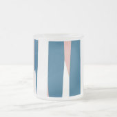 ピンクブルーとホワイト抽象芸術 フロストグラスマグカップ (中央)