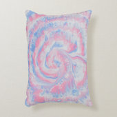 ピンクブルーとホワイト絵画抽象芸術 アクセントクッション (正面(垂直))