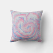 ピンクブルーとホワイト絵画抽象芸術 クッション (裏面)