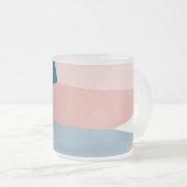 ピンクブルーとホワイト フロストグラスマグカップ (正面右)
