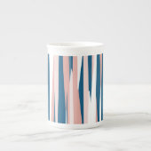 ピンクブルーとホワイト ボーンチャイナマグカップ (正面)